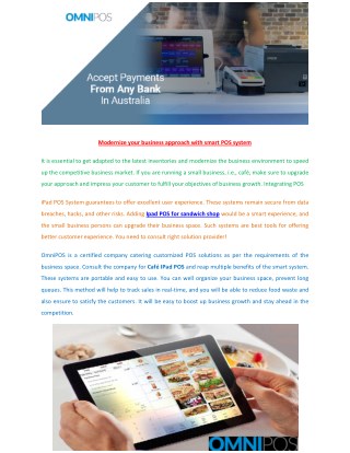 Ipad POS for sandwich shop