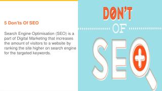 5 Dont's of SEO