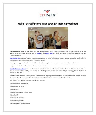 Make Yourself Strong with Strength Training Workouts