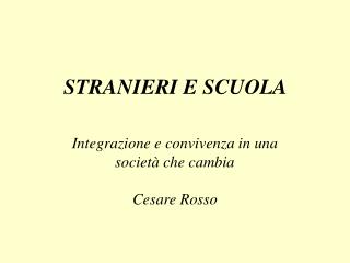 STRANIERI E SCUOLA