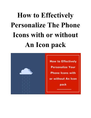 How to Effectively Personalize The Phone Icons