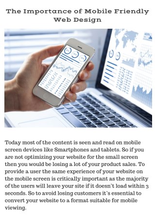 The Importance of Mobile Friendly Web Design