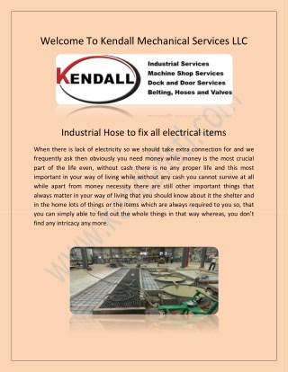 Industrial hose at kendallstl com