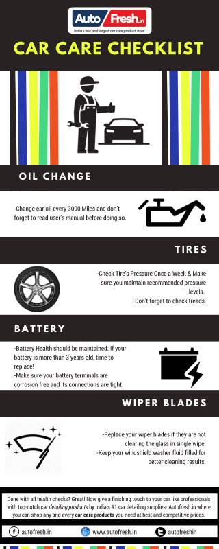 car care checklist: Buy car care products @autofresh.in India