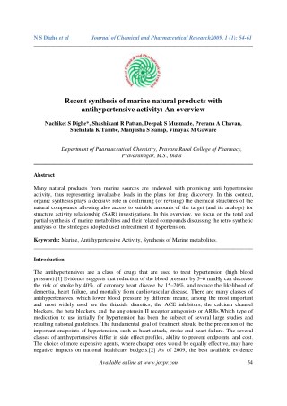 Recent synthesis of marine natural products with antihypertensive activity: An overview