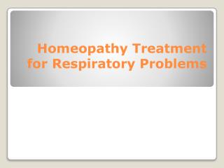 Homeopathy Treatment for Respiratory Problems
