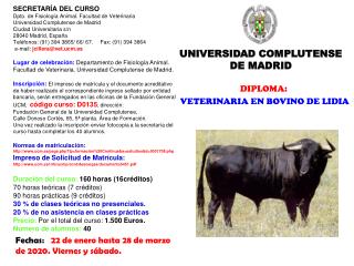 DIPLOMA: VETERINARIA EN BOVINO DE LIDIA