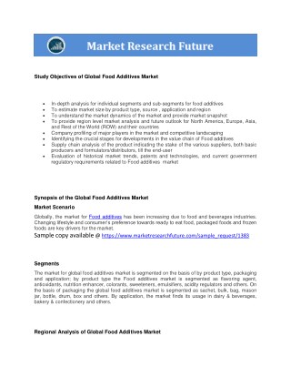 Food Additives Market Research Report - Forecast to 2027