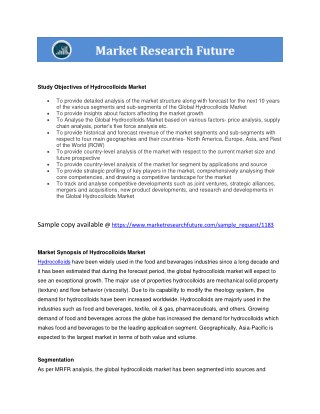 Hydrocolloids Market Research Report