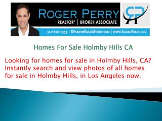 Homes For Sale Holmby Hills CA