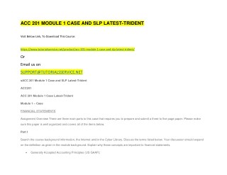 ACC 201 MODULE 1 CASE AND SLP LATEST-TRIDENT