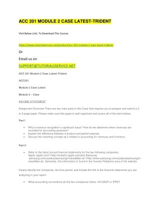 ACC 201 MODULE 2 CASE LATEST-TRIDENT