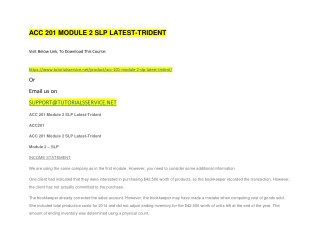 ACC 201 MODULE 2 SLP LATEST-TRIDENT