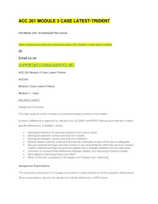 ACC 201 MODULE 3 CASE LATEST-TRIDENT