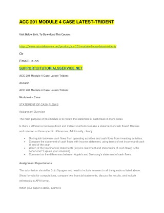 ACC 201 MODULE 4 CASE LATEST-TRIDENT