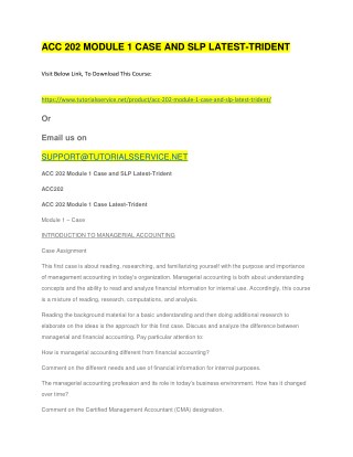 ACC 202 MODULE 1 CASE AND SLP LATEST-TRIDENT