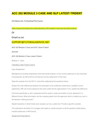 ACC 202 MODULE 3 CASE AND SLP LATEST-TRIDENT