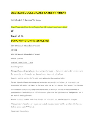 ACC 202 MODULE 3 CASE LATEST-TRIDENT