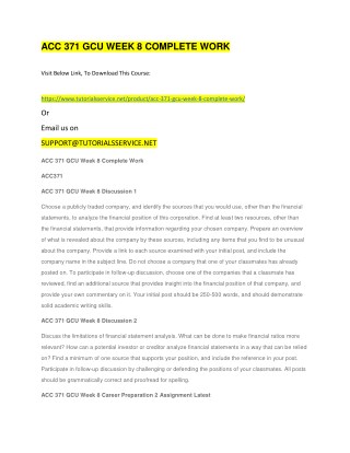 ACC 371 GCU WEEK 8 COMPLETE WORK