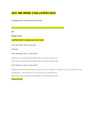 ACC 460 WEEK 2 DQ LATEST-GCU