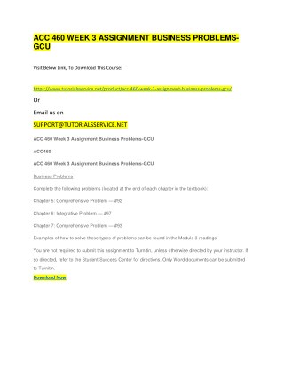 ACC 460 WEEK 3 ASSIGNMENT BUSINESS PROBLEMS-GCU