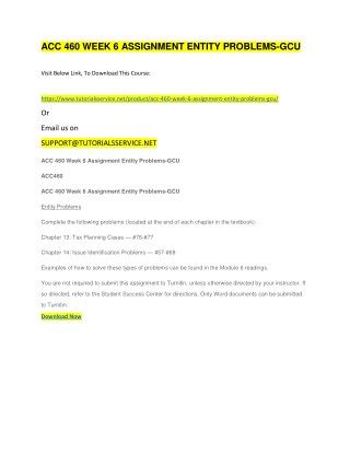 ACC 460 WEEK 6 ASSIGNMENT ENTITY PROBLEMS-GCU