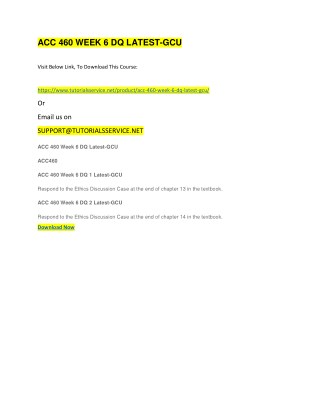 ACC 460 WEEK 6 DQ LATEST-GCU