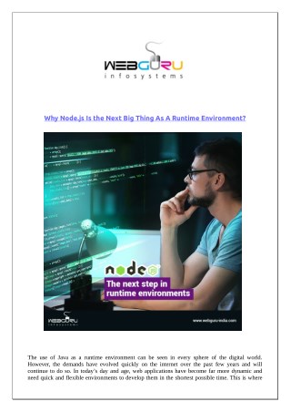 Why Node.js Is the Next Big Thing As A Runtime Environment?