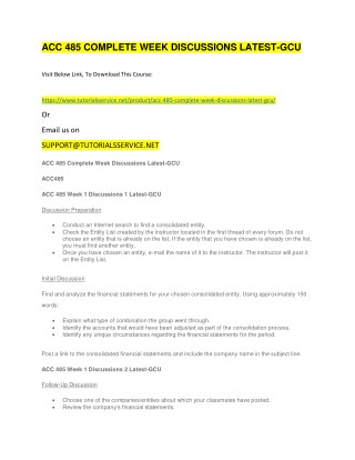 ACC 485 COMPLETE WEEK DISCUSSIONS LATEST-GCU