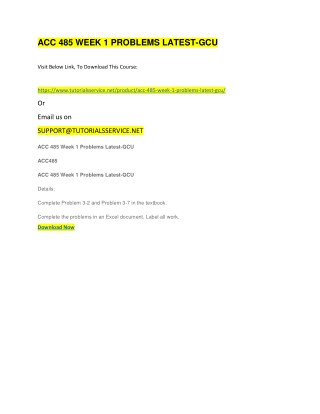 ACC 485 WEEK 1 PROBLEMS LATEST-GCU