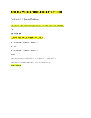 ACC 485 WEEK 3 PROBLEMS LATEST-GCU