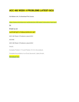 ACC 485 WEEK 4 PROBLEMS LATEST-GCU