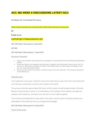 ACC 485 WEEK 6 DISCUSSIONS LATEST-GCU