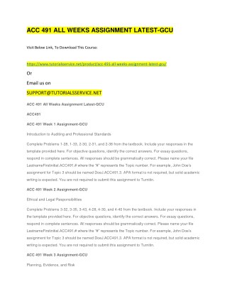 ACC 491 ALL WEEKS ASSIGNMENT LATEST-GCU