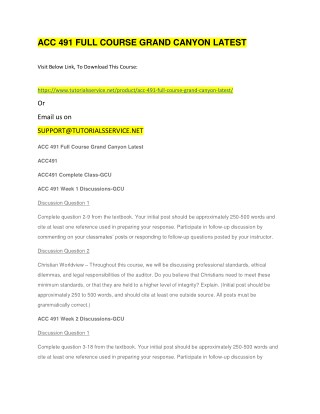 ACC 491 FULL COURSE GRAND CANYON LATEST