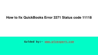 How to fix QuickBooks Error 3371 Status code 11118