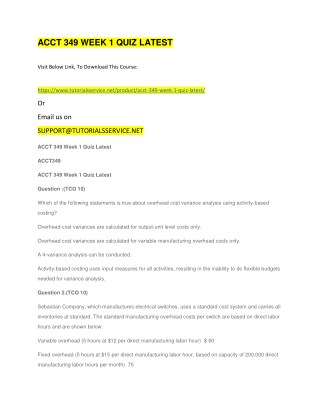 ACCT 349 WEEK 1 QUIZ LATEST