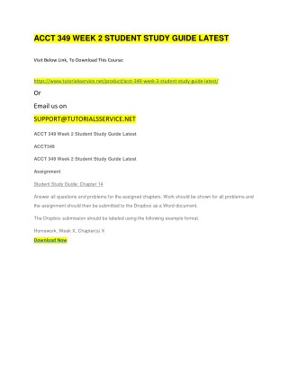 ACCT 349 WEEK 2 STUDENT STUDY GUIDE LATEST