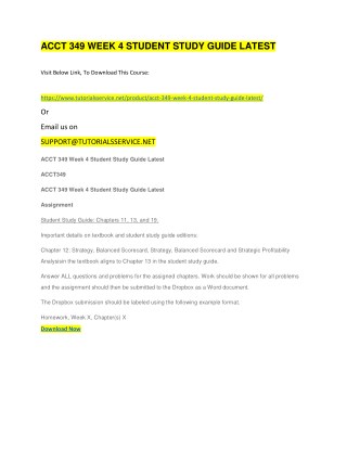 ACCT 349 WEEK 4 STUDENT STUDY GUIDE LATEST