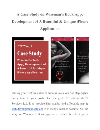 A Case Study on Wisemanâ€™s Book App