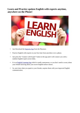 Learn English With Experts