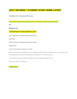 ACCT 349 WEEK 7 STUDENT STUDY GUIDE LATEST