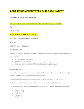 ACCT 405 COMPLETE WEEK QUIZ PACK LATEST