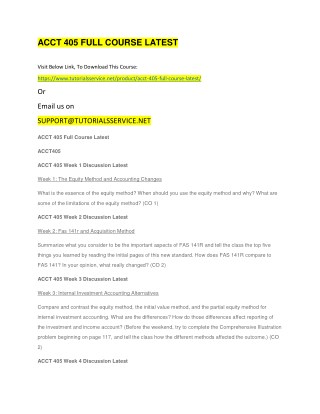 ACCT 405 FULL COURSE LATEST