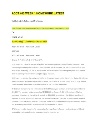 ACCT 405 ,ACCT 405 WEEK 1 HOMEWORK ,ACCT 405 WEEK 1 HOMEWORK LATEST,
