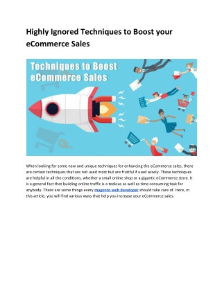 Underestimated eCommerce Techniques That Can Boost Your Site