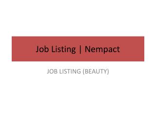 Job Listing | Nempact