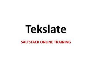 Saltstack Training, Saltstack online Training, Saltsatck Certification
