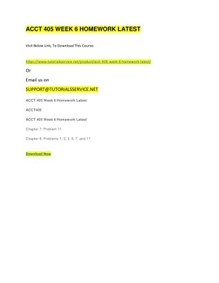 ACCT 405 WEEK 6 HOMEWORK LATEST