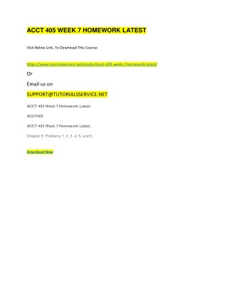 ACCT 405 WEEK 7 HOMEWORK LATEST
